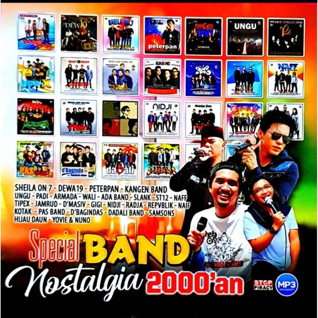 Cd Mp3 Lagu Band Indonesia Terlaris Terpopuler - Cd Mobil Lagu Pop Nostalgia - Mp3 Mobil Musik Pop N