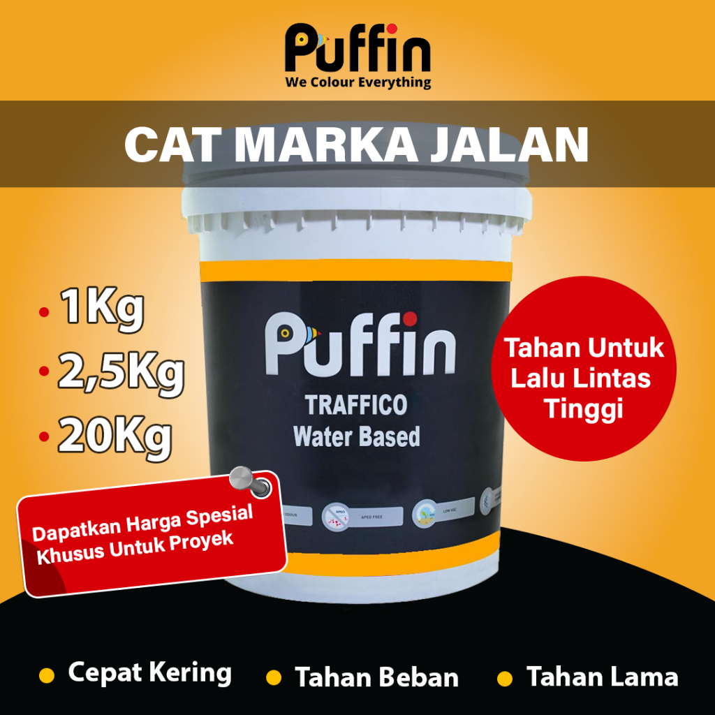 Puffin Paint Cat Marka Jalan Puffin Traffico waterbased 20 kg cat jalan cat lantai