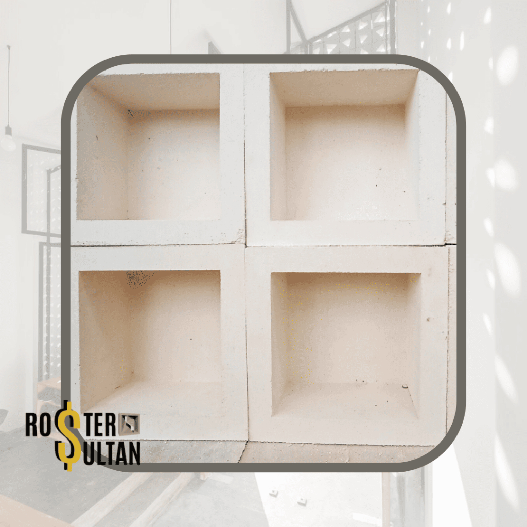 Kotak Putih Roster Beton Lubang Angin Minimalis | Ventilasi Rumah Estetik – Putih