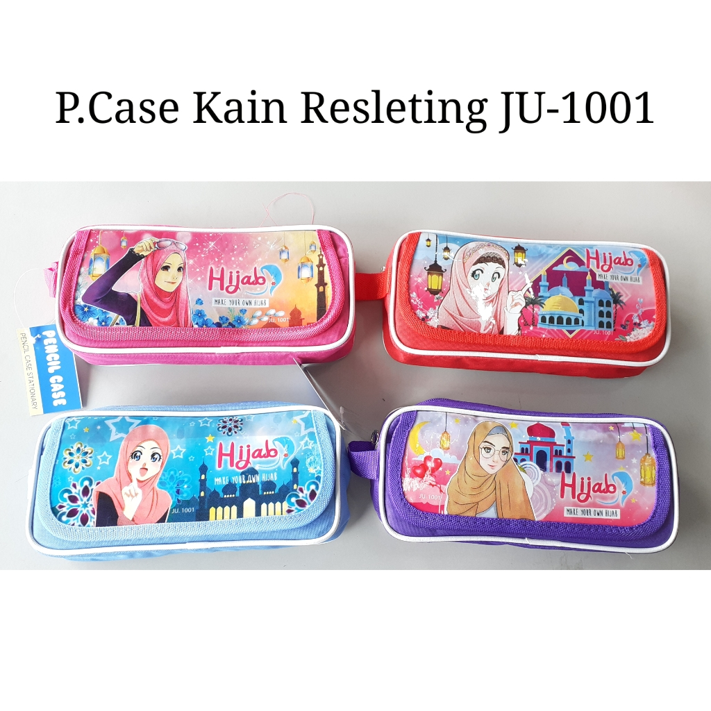 

Tempat pensil motif / Pensil Case kain resleting JU-1001 HIJAB