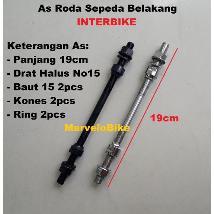 As Sepeda Roda Belakang Panjang 19cm As Roda Sepeda MTB Seli BMX Fixie
