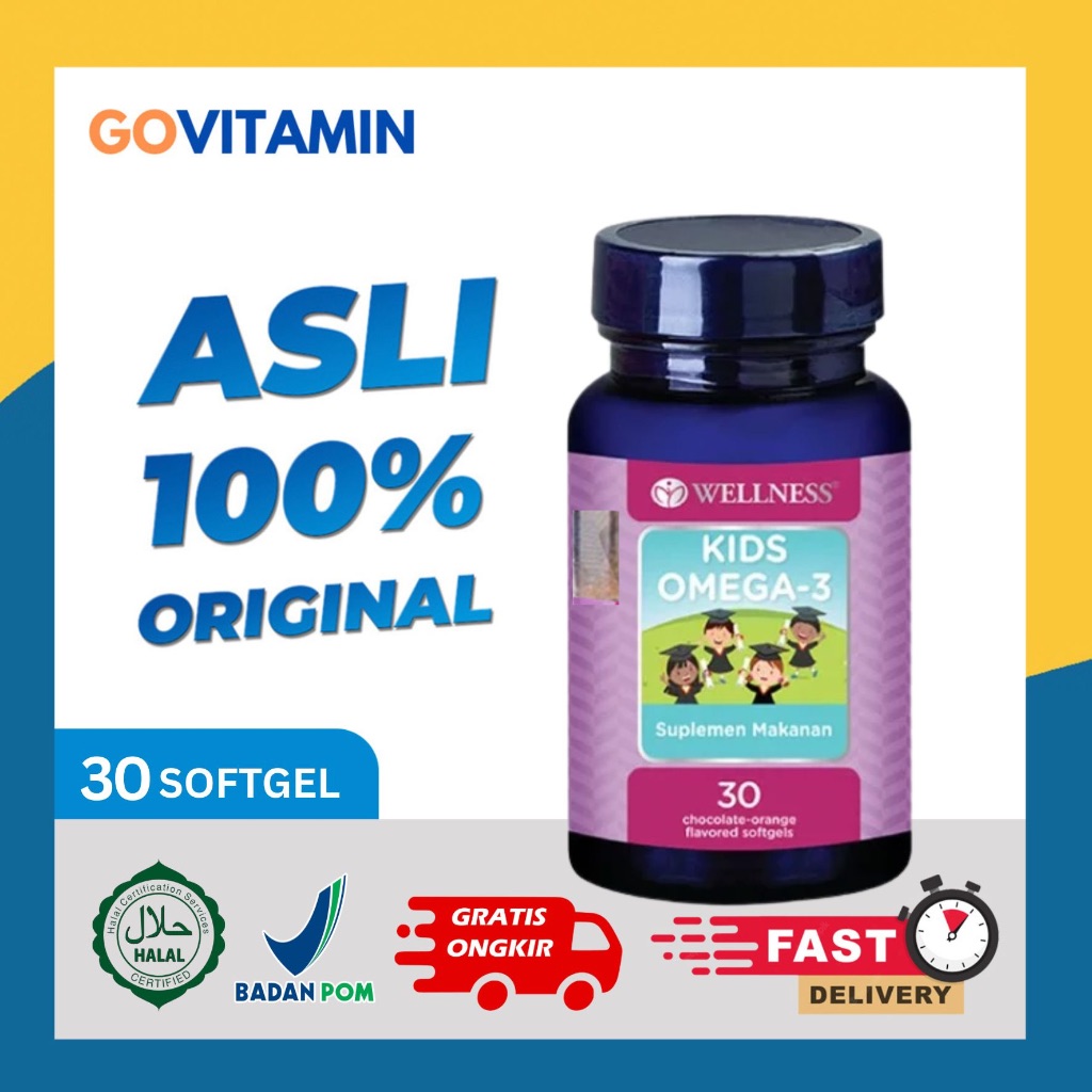 Wellness Kids Omega 3 (30 Softgels) - vitamin minyak ikan anak
