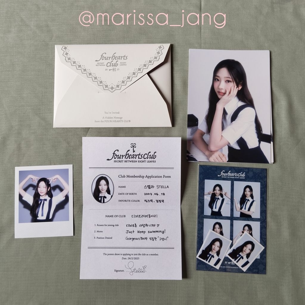 Hearts2hearts Merch Four Hearts Club Postcard (Stella Version)