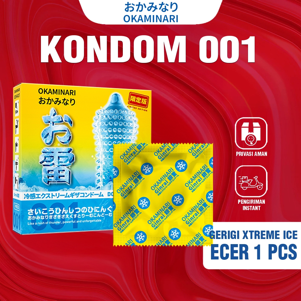 Kondom Okaminari Ginrai Gerigi Xtreme Ice - Eceran 1 Pcs