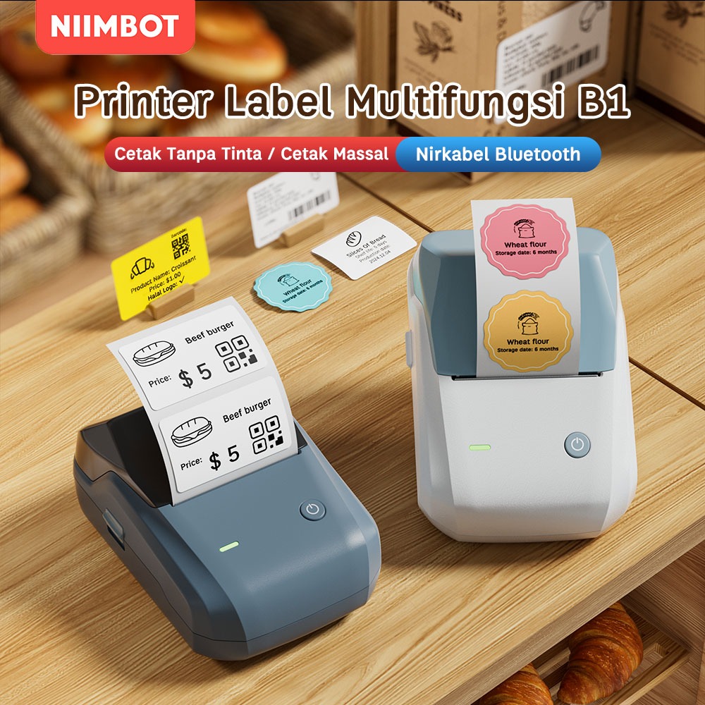 

NIIMBOT B1 Printer Label, Pembuat Label Portabel Bluetooth lebar 20-50mm