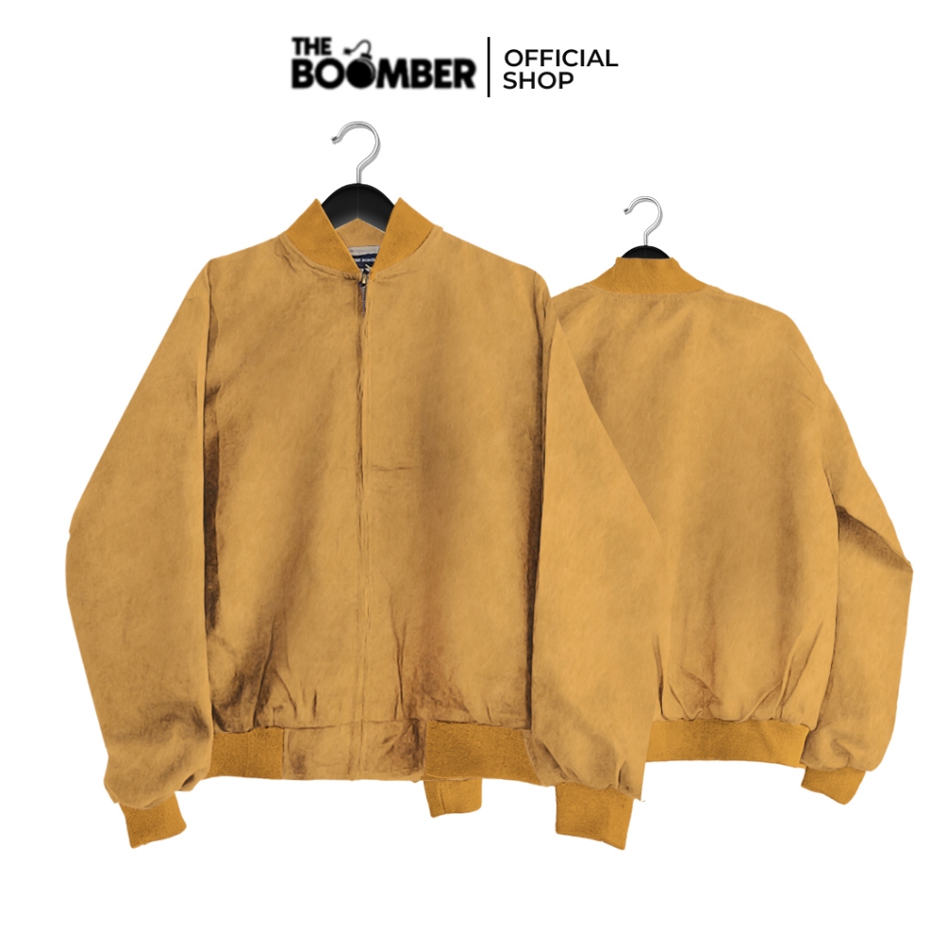THE BOMBER - ALFRE JACKET SUNSHINE Jaket Bomber Wanita Pria Unisex Leather Suede Kuning