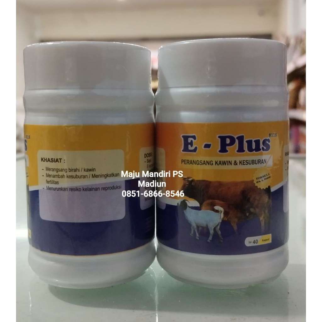 E Plus Perangsang Kawin Birahi Kesuburan Sapi Kambing Domba Kerbau (40 Kapsul)