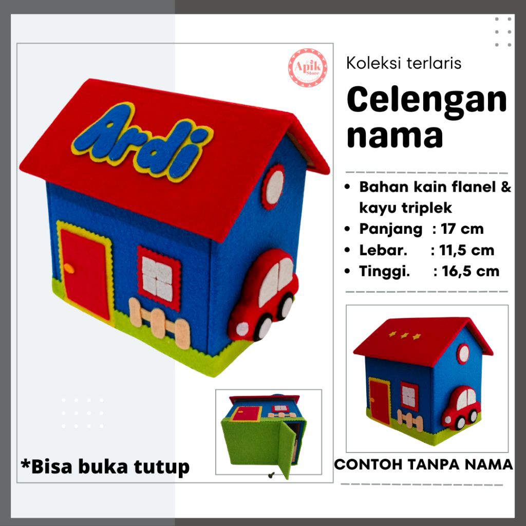 Celengan Unik Tabungan Anak Karakter Mobil Lucu Terbuat Dari Kain Flanel