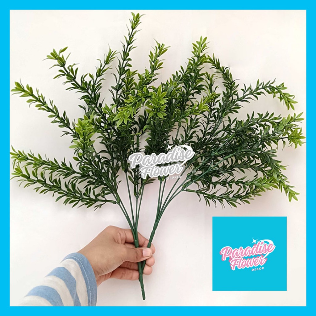 Artificial Rosemary Daun Plastik Hiasan Tanaman Daun Artificial Ornamen Dekorasi Bunga Paslu