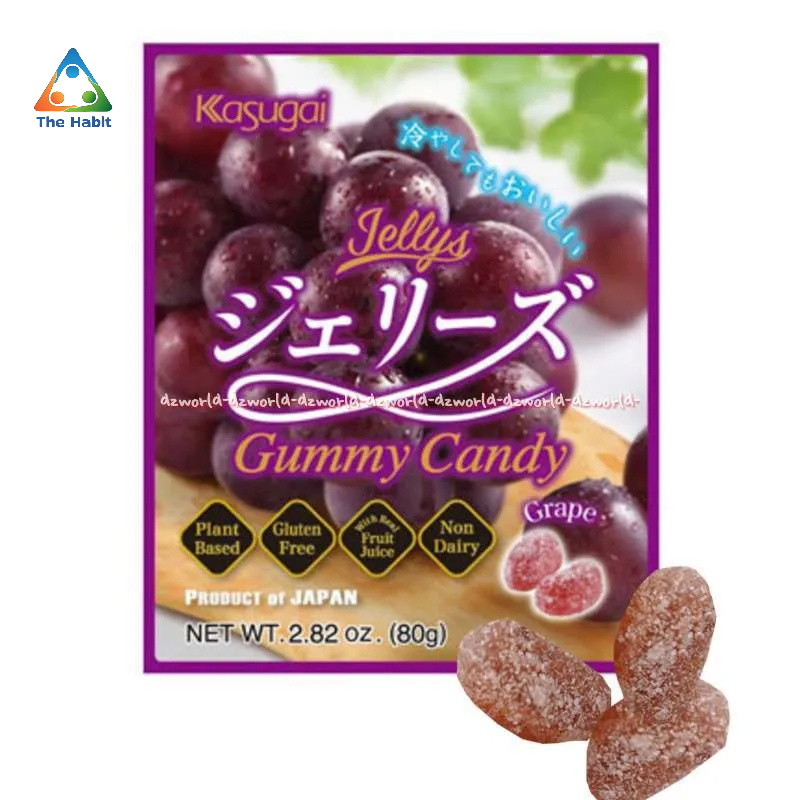 

(The Habit) Kasugai Jelly's 80gr Gummy Candy Grape Permen Jelly Rasa Buah Anggur Permen Impor Dari Jepang