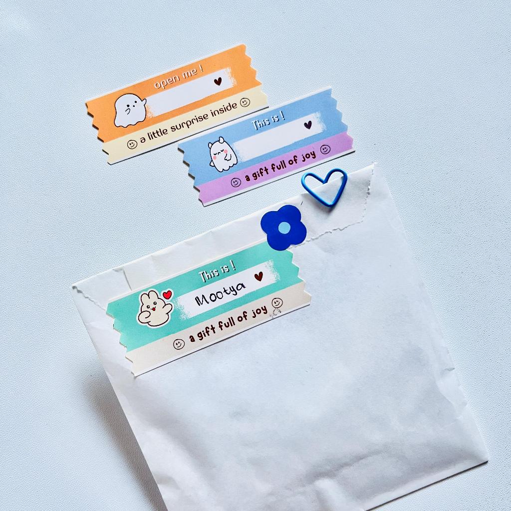 

[ , ] 40pcs Stiker Solatip, Solasi Washi Tape Motif Kartun Untuk Box, Paperbag, Kadoe