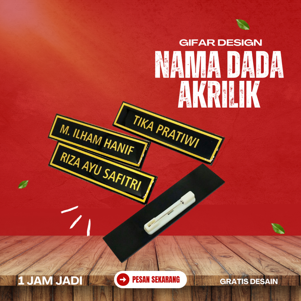 

Nama Dada Akrilik dan Peniti