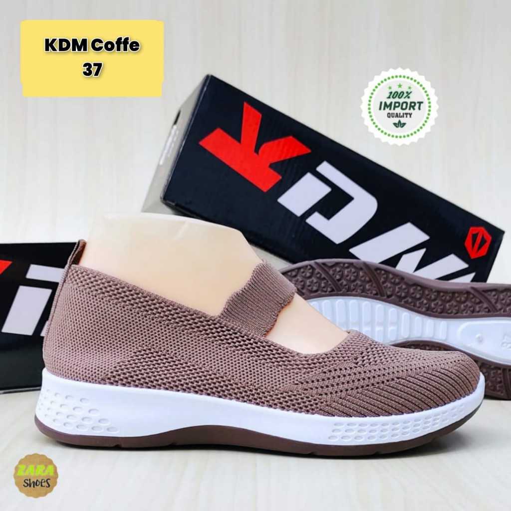 KDM Coffe 37 Sepatu Rajut Import Best Quality Premium Wanita Slip On 100% Import Shoes
