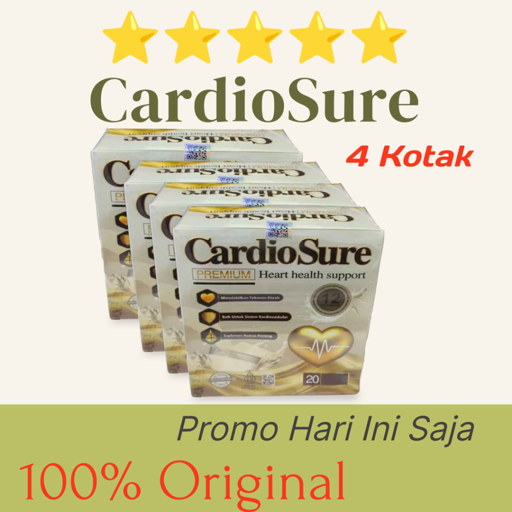 

4 Kotak Cardiosure Asli 100% Original Susu Hipertensi Jantung Kolestrol