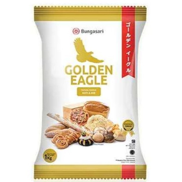 

GOLDEN EAGLE BUNGASARI TEPUNG TERIGU 1 KG/TEPUNG TERIGU PROTEIN TINGGI
