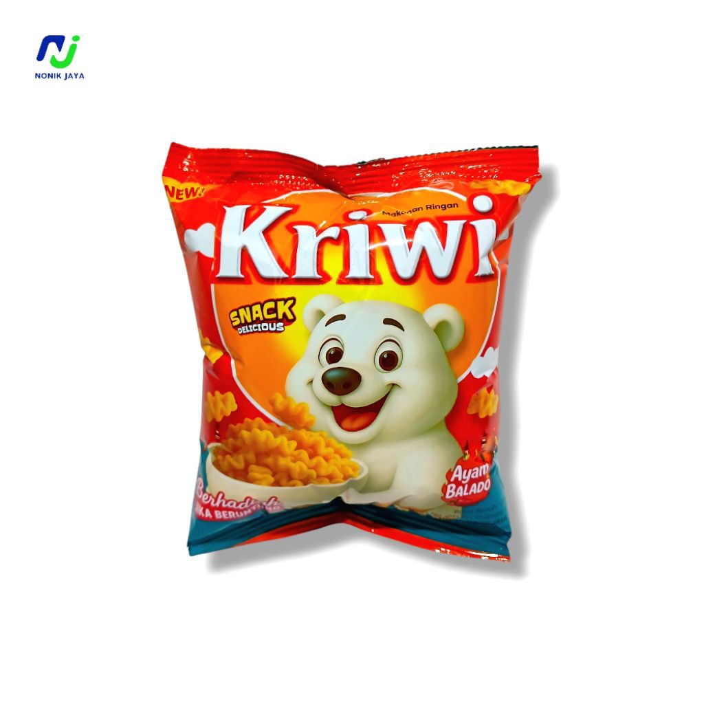 

( NEW SNACK BERHADIAH ) Kriwi Snack Delicious Rasa Ayam Balado Pack Isi 10 Pcs@20gr
