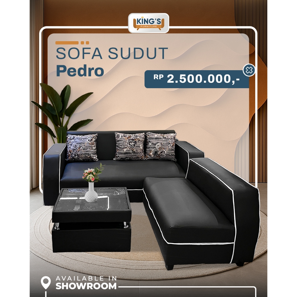 KINGS FURNITURE PONTIANAK - SOFA PEDRO - SOFA SUDUT MURAH - SOFA RUANG TAMU - SOFA MINIMALIST - SOFA
