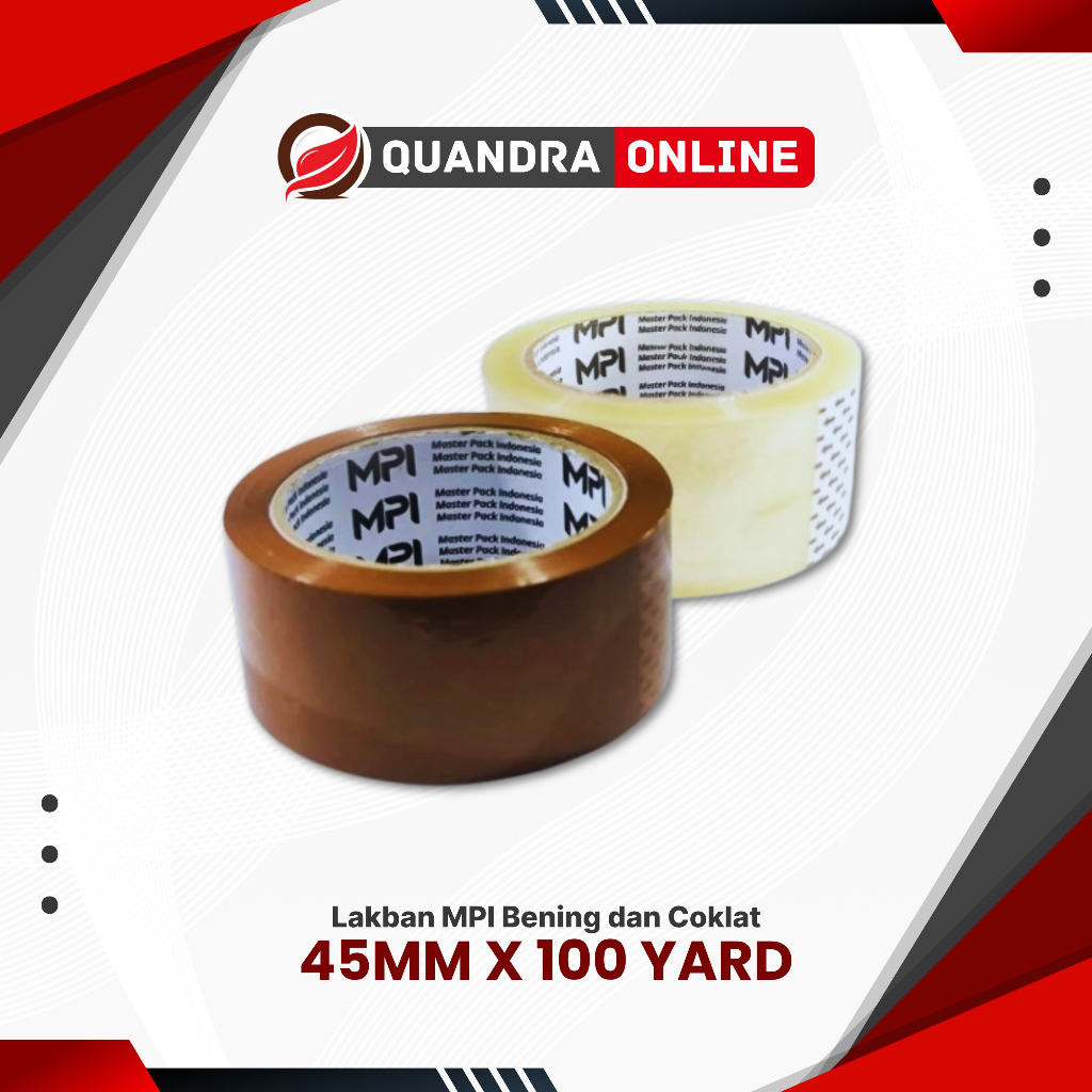 

Lakban 45mm x 100 Yard MPI Bening / Coklat