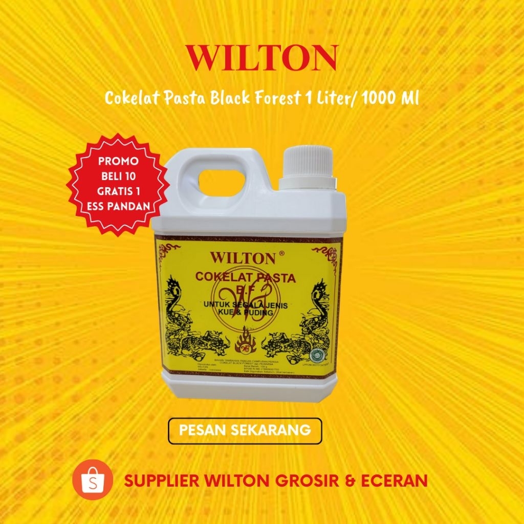 

Promo Spesial‼️ Wilton Cokelat Pasta Black Forest 1L – Beli 10 Bonus 1 Ess Pandan