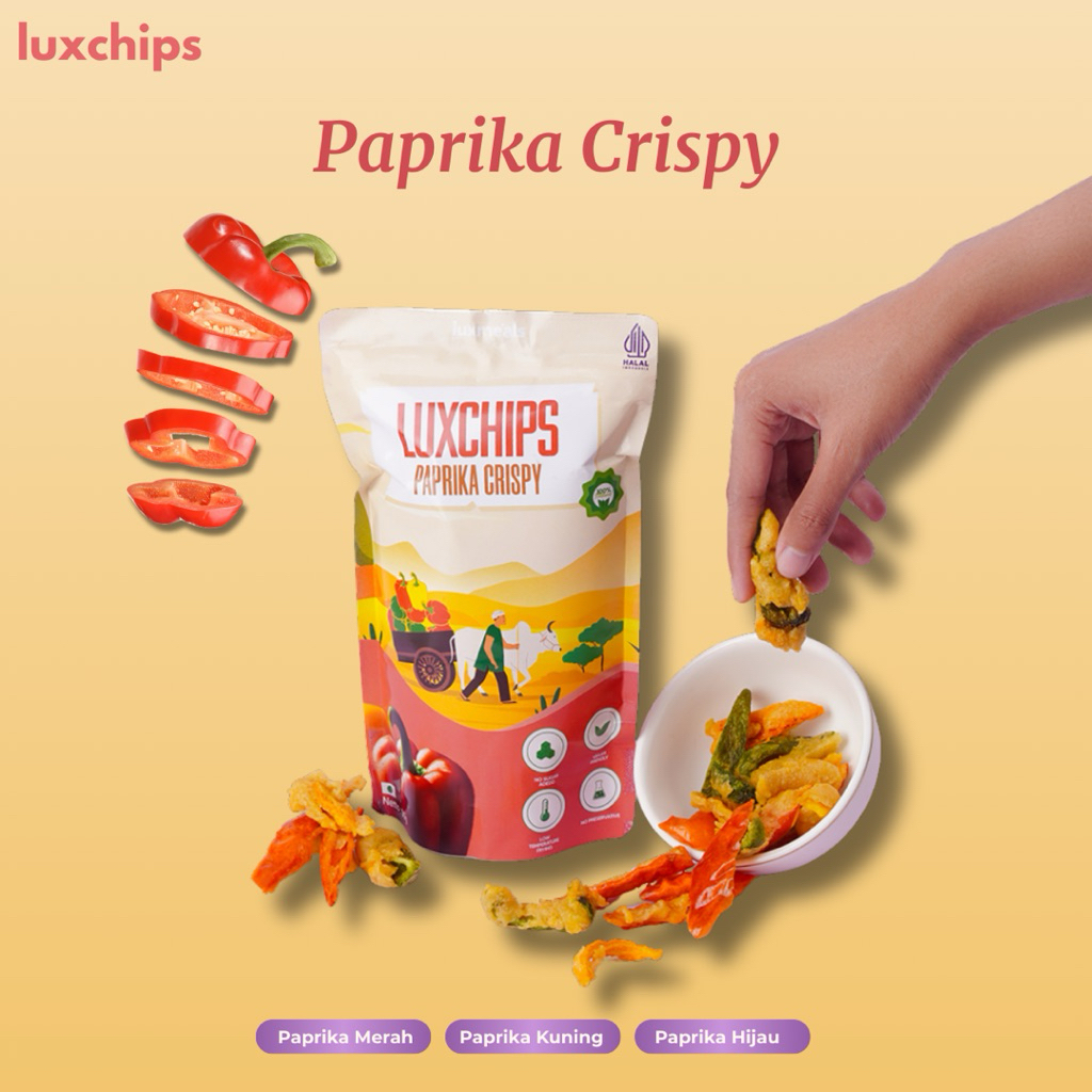 

Luxchips Paprika Crispy Cemilan Sehat Tanpa Gula Non MSG