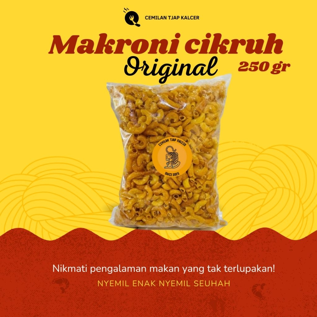 

Cemilan Makroni cikruh original gurih 250gr enak renyah cemilan kriuk pedas daun jeruk cemilan murah