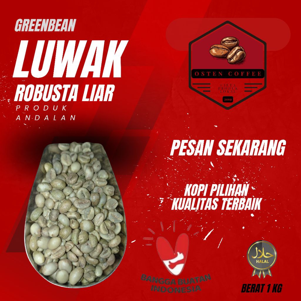 

BIJI KOPI LUWAK LIAR ROBUSTA 1KG