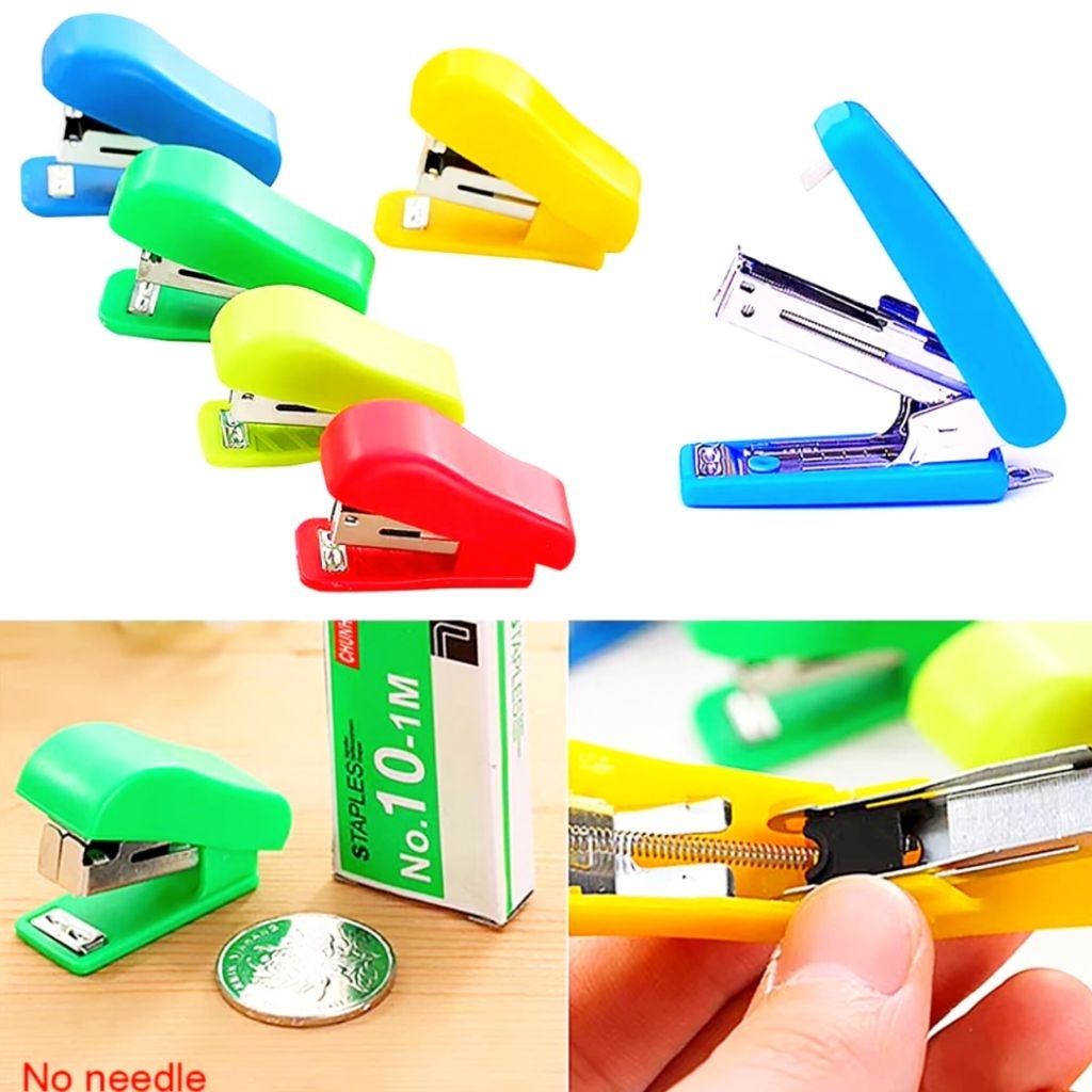 

Staples Stapler Mini Kecil Set Unik Lucu Bonus isi ATK Portable Alat Penjepret Kertas Mini Free Refill 1 Baris Isi ulang no 10 10-1m Unik Lucu.