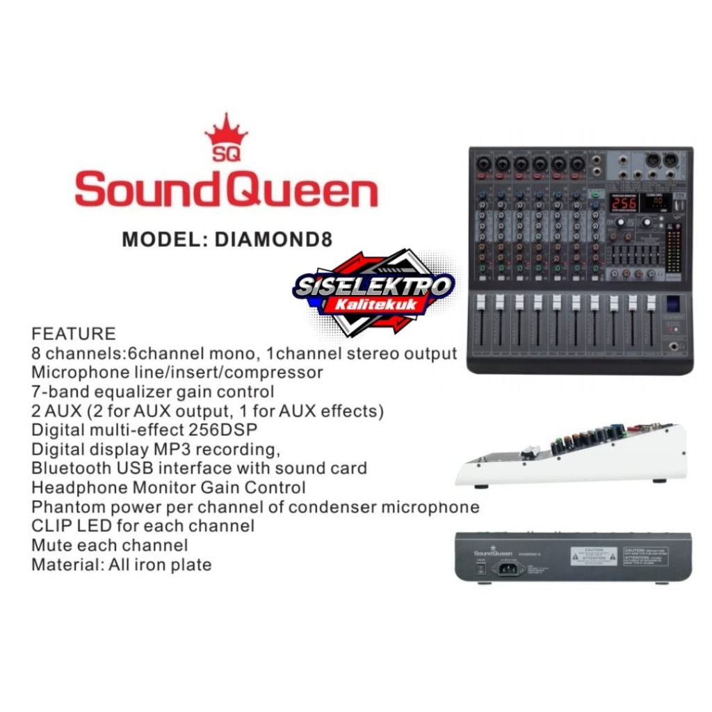 mixer soundqueen diamond 8 mixer 8 chanel soundqueen
