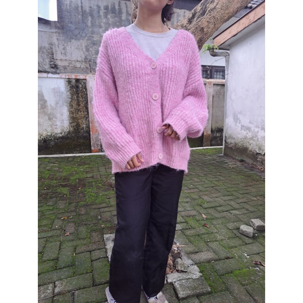 Cardigan Knit Rajut Oversize Korea | Cardigan Wanita Korea