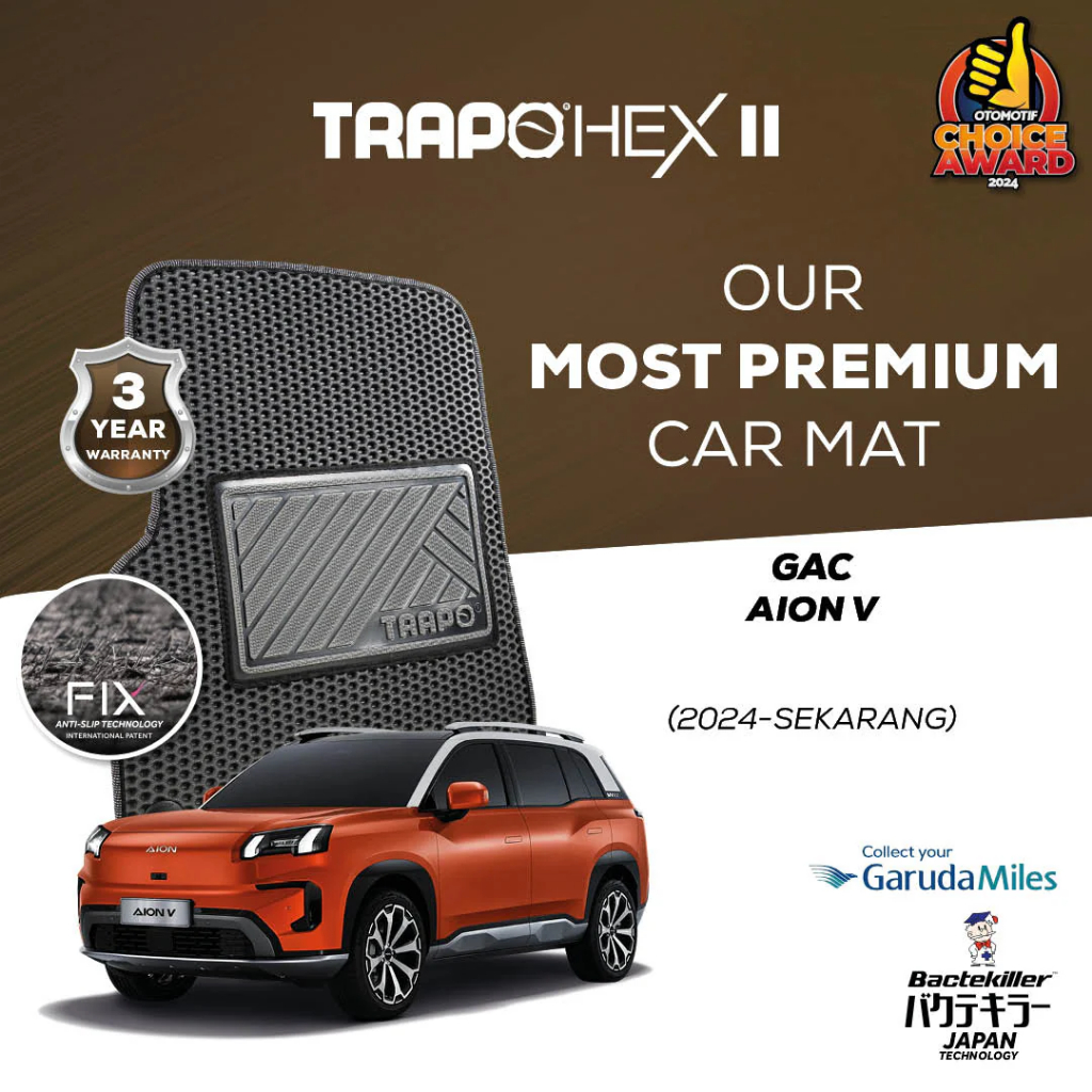 Karpet Mobil Trapo Hex AION V (2024-Sekarang) Karpet Mobil Aion V Fullset