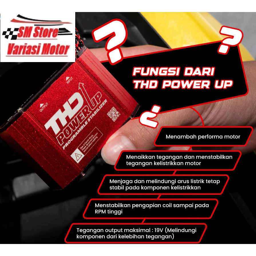 CHECK UP Power Up Motor Adjustable Universal Pengstabil Kelistrikan Penguat Voltase Aki Motor Aki An