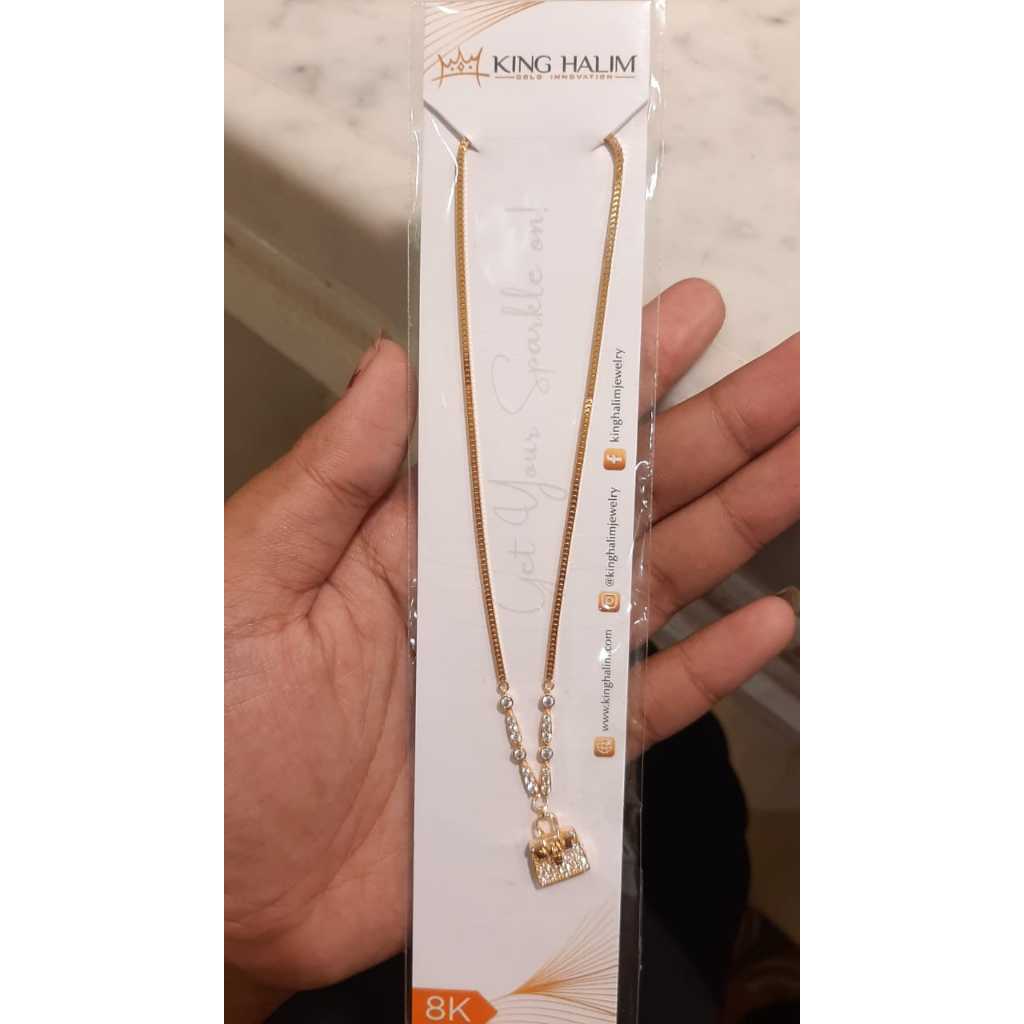KALUNG MILANO LIONTIN TAS FASHION ZIRCON KADAR 375 8K