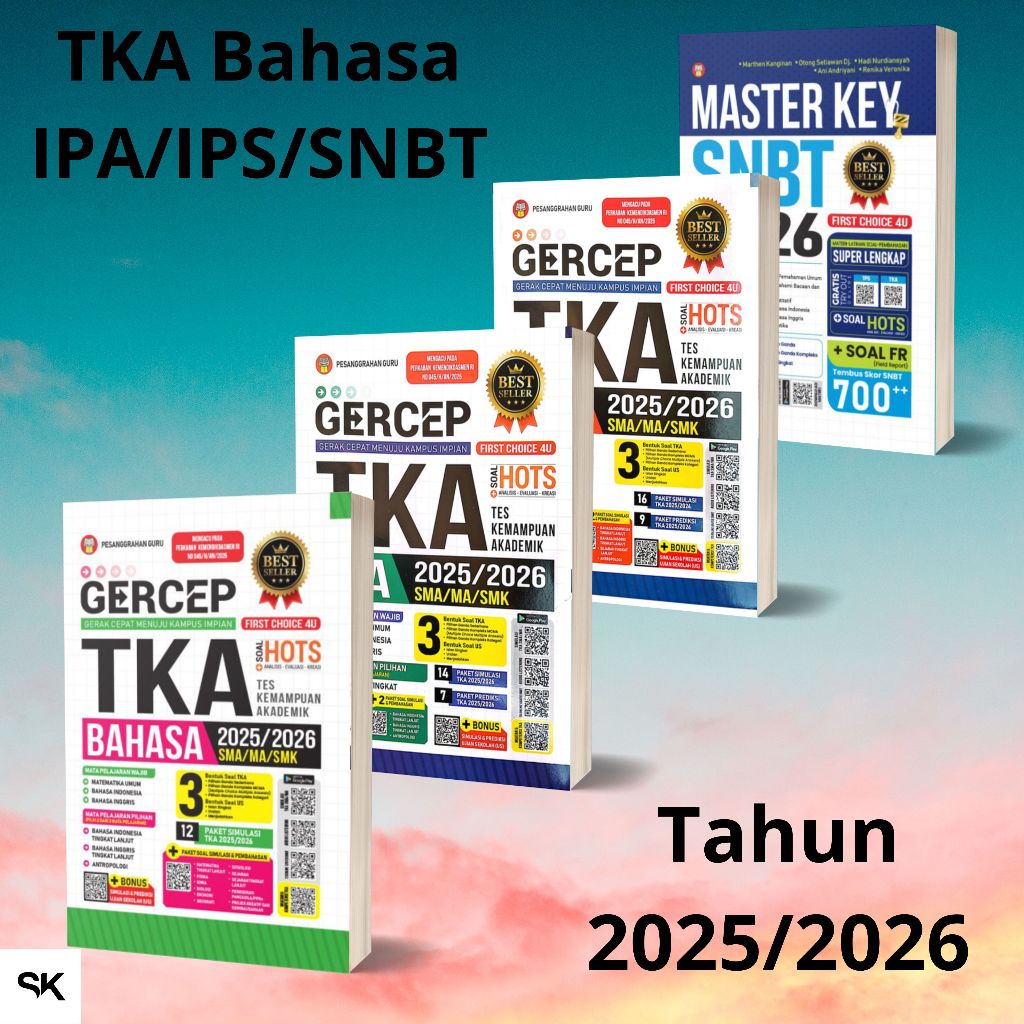 Buku TKA IPA/IPS/Bahasa/Inggris/Indonesia/Matematika/SNBT SMA/MA/SMK 2026/2027