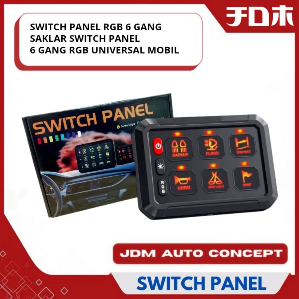 Switch Panel 6 Gang RGB - Switch Saklar Panel 6 Gang - Saklar Control Panel 6 Gang - Switch Panel 6 