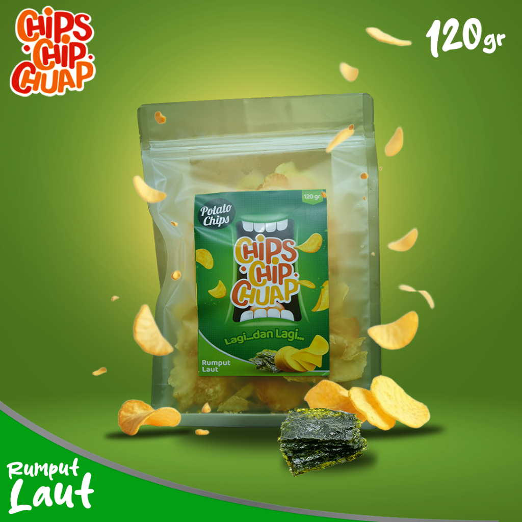 

Keripik Kentang | Chips Chip Chuap Rumput Laut | 120 gr | Kriuk | Renyah