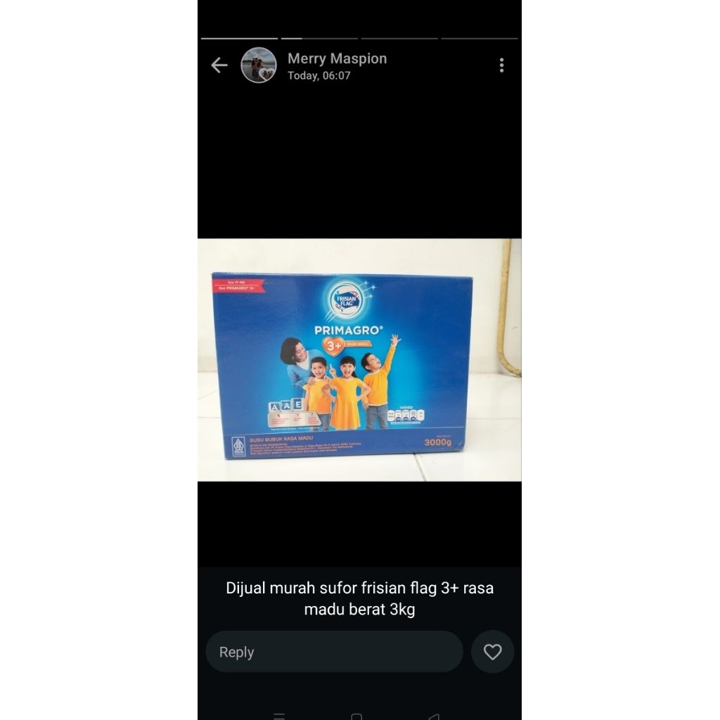 

Susu Frisian flag 3+rasa madu kemasan 3kg