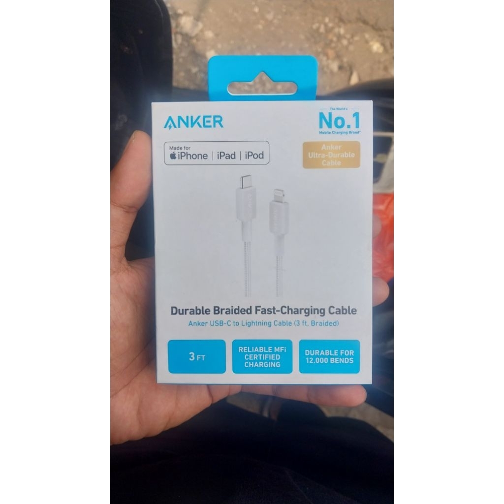 Kabel USB C to lighting iphone ANKER 3 ft fast charging