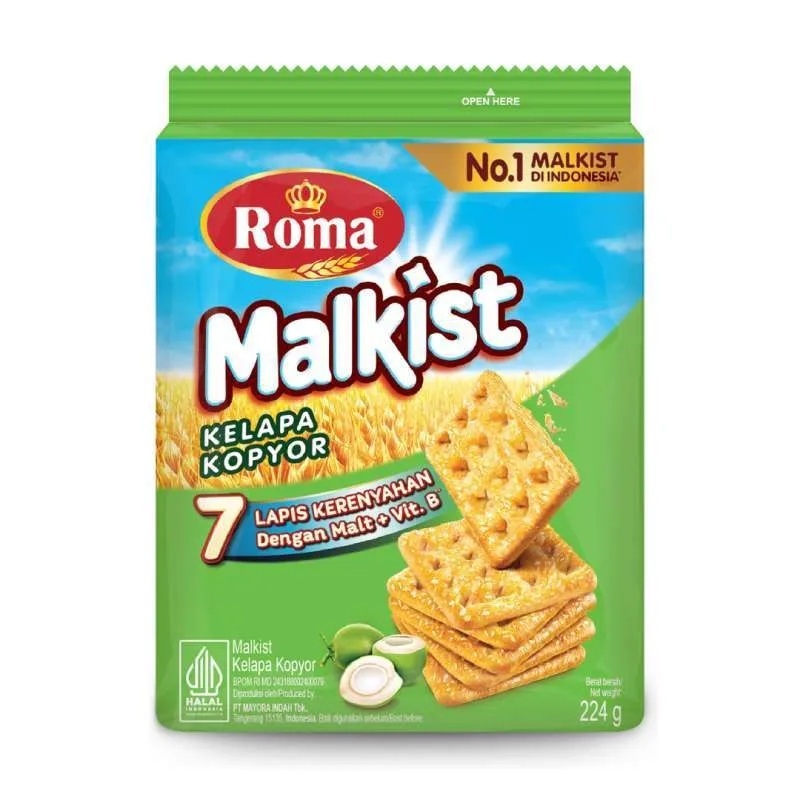 

Roma Malkist Kelapa Kopyor 224g – Biskuit Renyah Gurih Manis