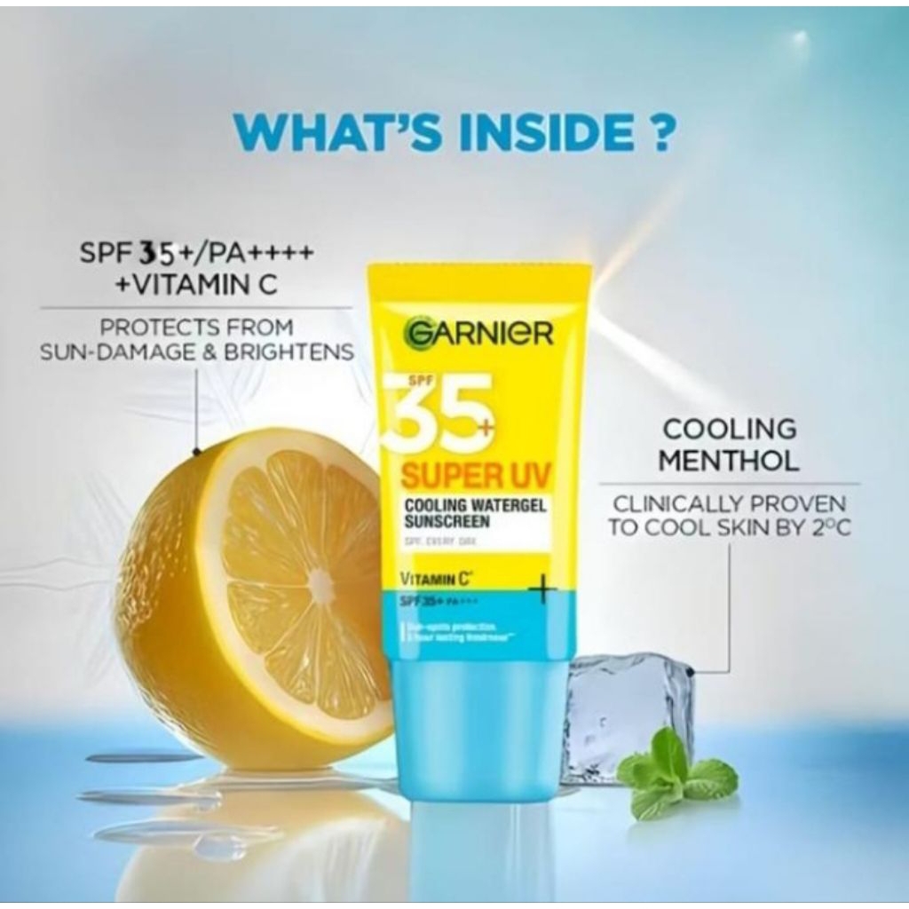 Garnier Super UV Cooling Watergel Sunscreen Wajah SPF 35 20 ml