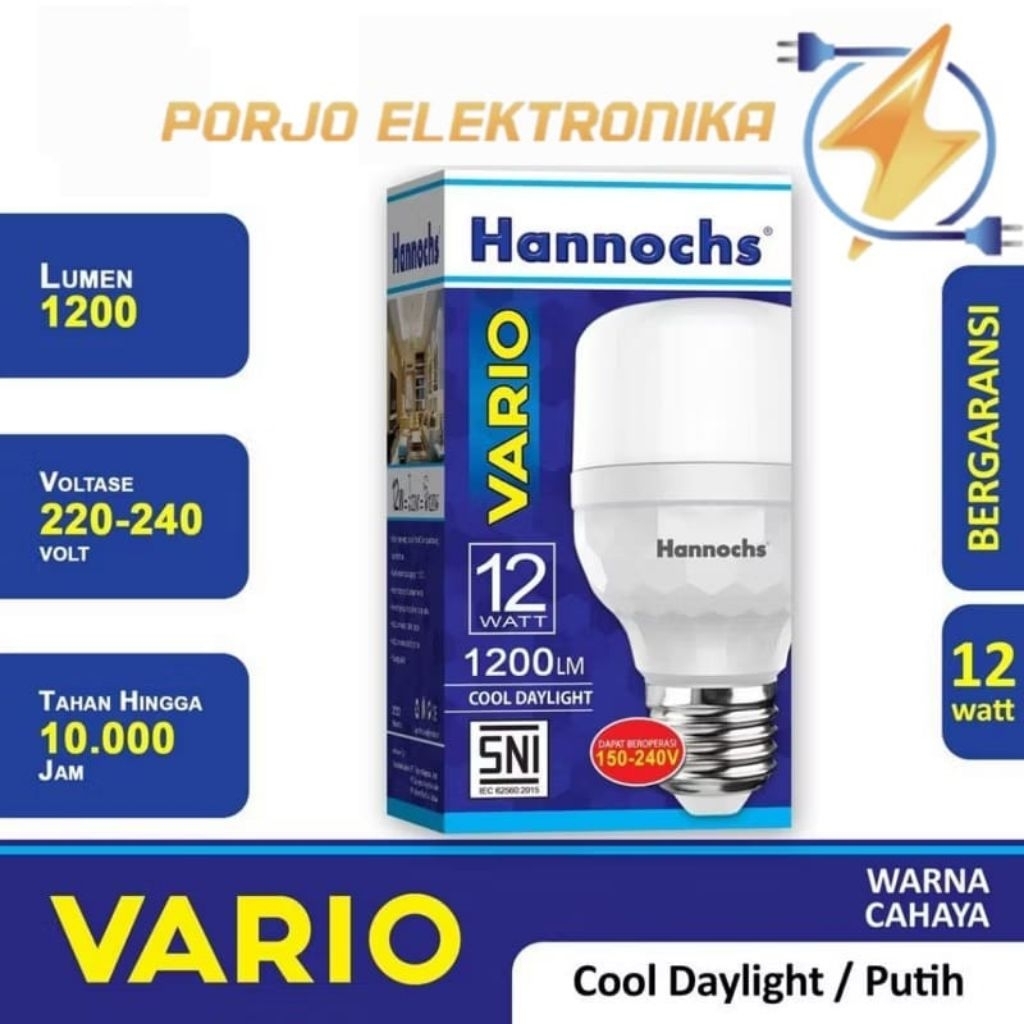 LED Hannochs Vario 12Watt - Lampu Hannochs Bohlam LED Hannochs 12w putih