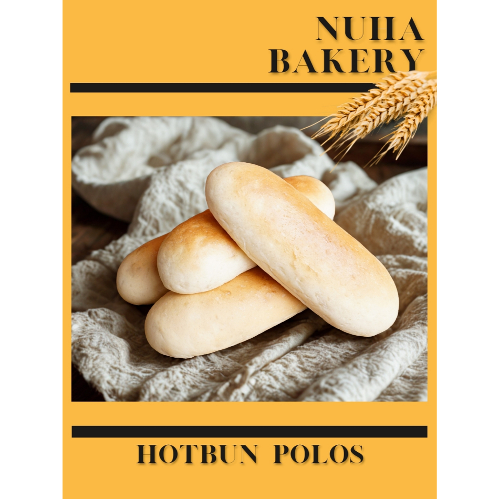 

Hot Bun / Hotdog - Roti Uk. 15 cm - 65 Gram - Hotdough - Bun Polos