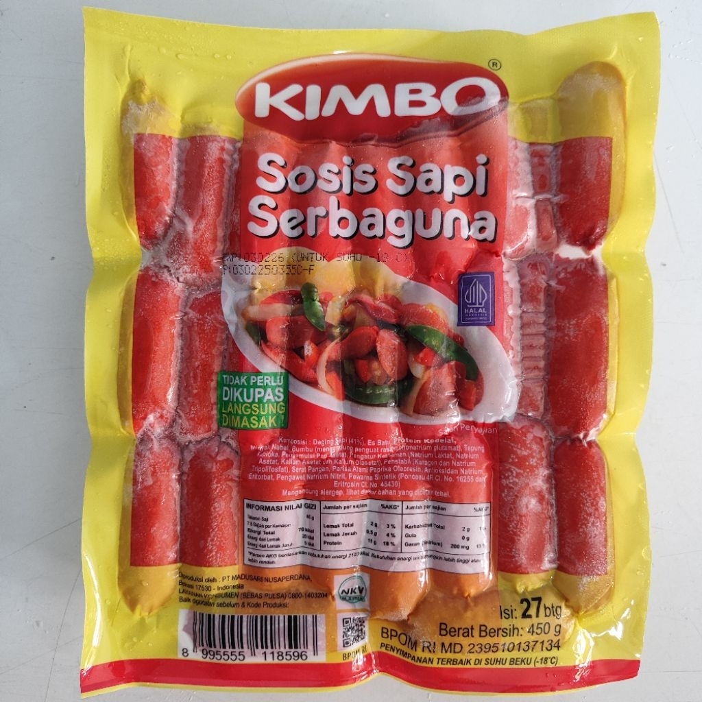 

Kimbo Sosis Cocktail Sapi Serbaguna 450g Isi 27 Merah