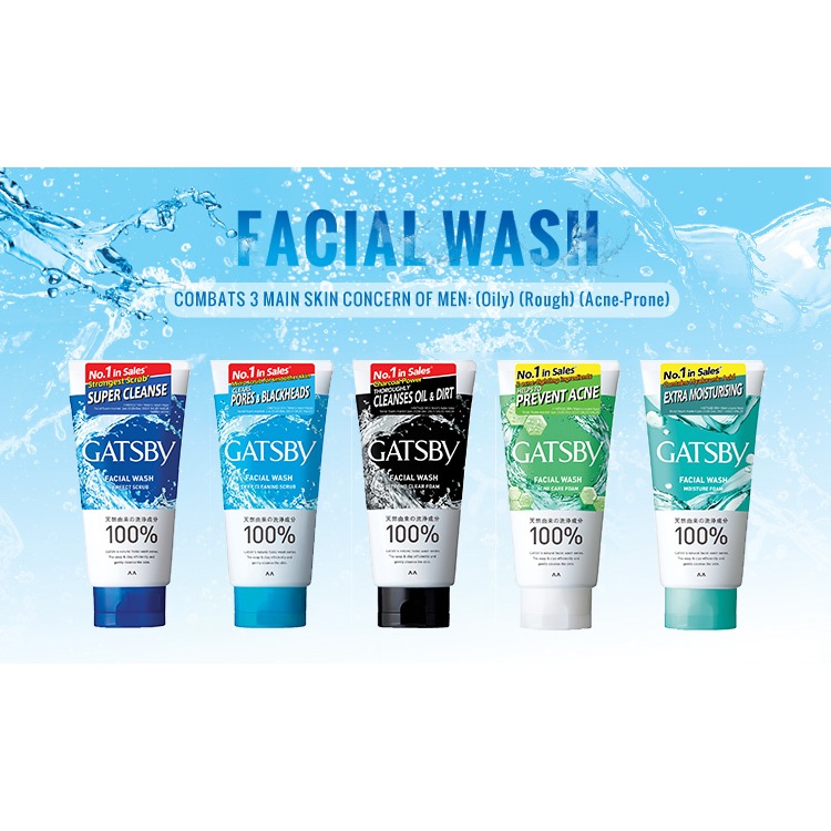 Gatsby New Face Wash 100g/Pembersih Wajah