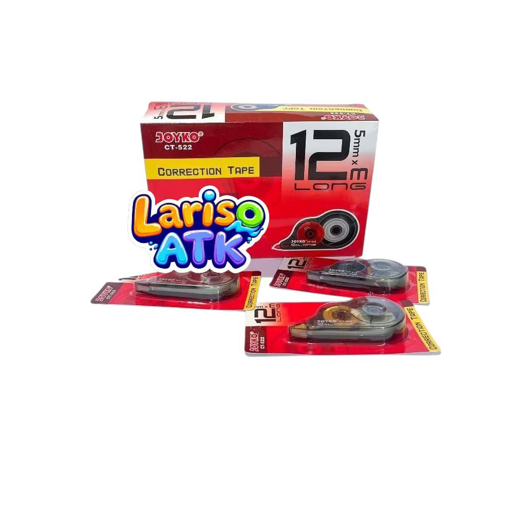 

(1 Pack) Correction Tape / Pita Koreksi Joyko CT-522 / Tipe X Kertas / Stipo Kertas isi 12pcs