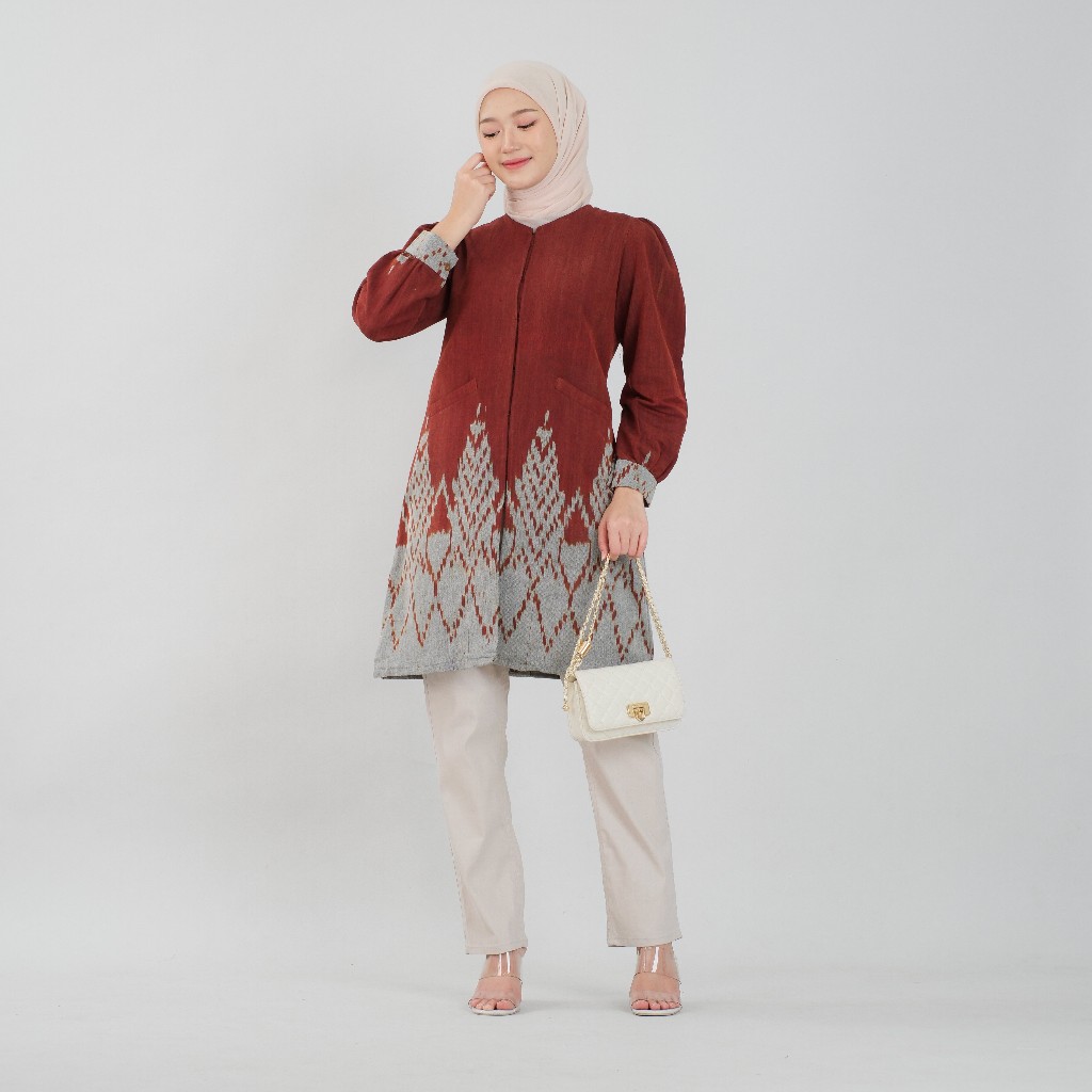 Raudah Teracota Tunik Tenun Muslim Terbaru (HANDMADE)