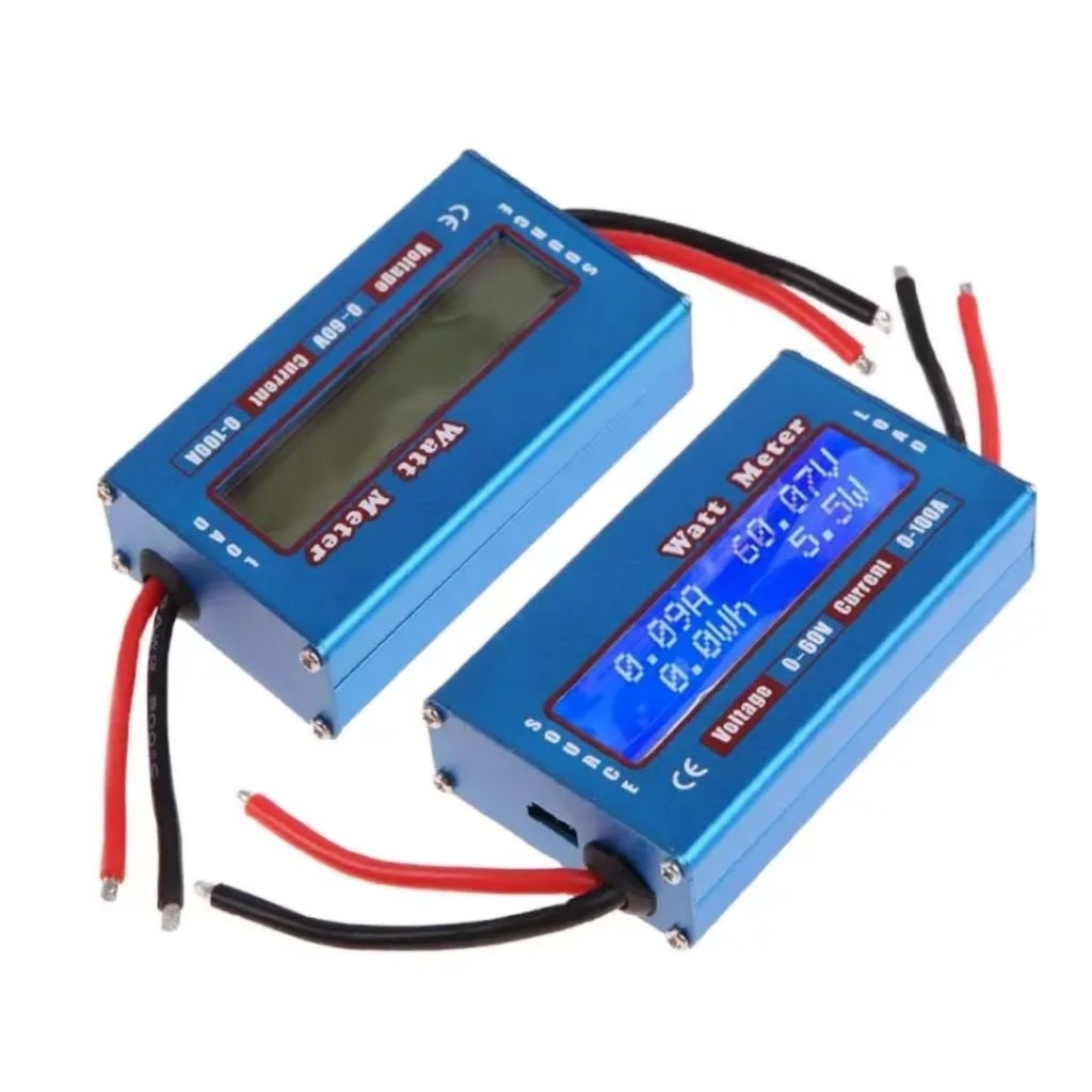 Watt ampere meter digital pengukur power arus DC panel surya 0-100A 0 - 60 volt