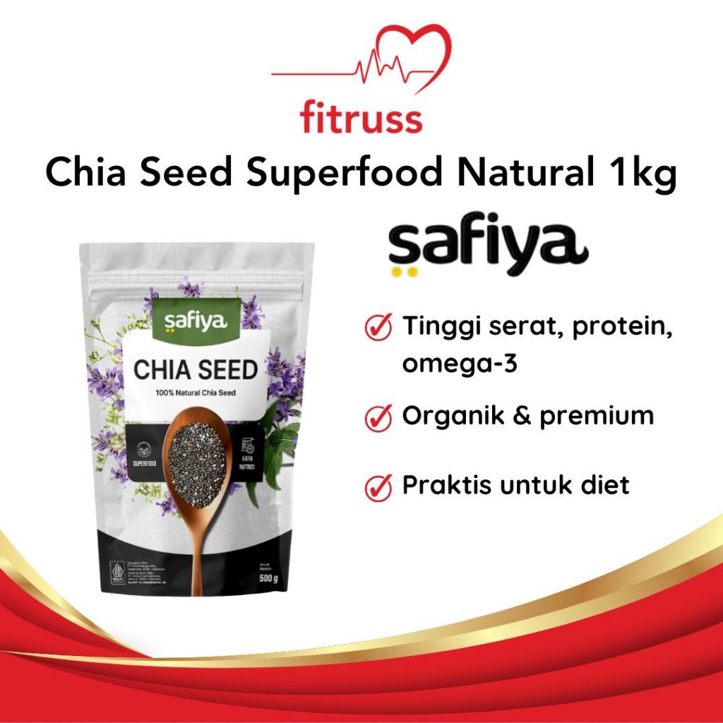 

SAFIYA Chiaseed Premium Diet Detox Chia Seed Organik Biji Chia 1kg