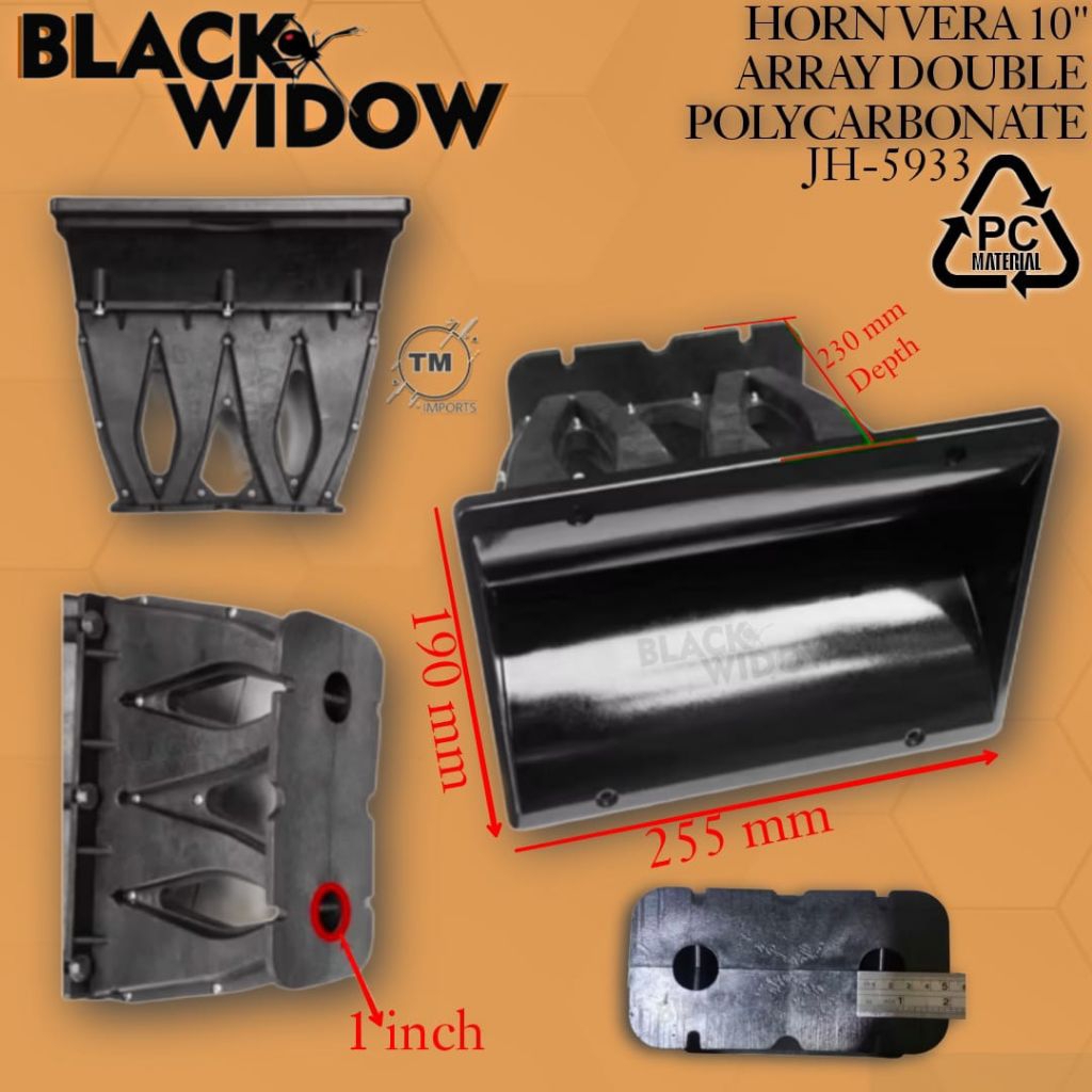 HORN TWETER VERA 10 DOBEL / CORONG LINE ARRAY IMPORT BAHAN POLYCARBONATE 10IN 255*190 - EXITS 2×26mm