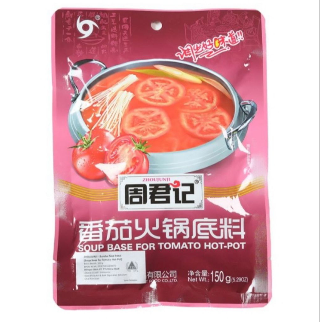 

BUMBU MASAKAN ZHOUJUNJI SOUP BASE HOT POT TOMATO 150 GRAM HALAL