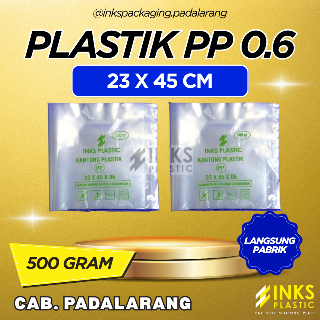 PLASTIK PP TEBAL 0.6 UKURAN 23 X 45 CM
